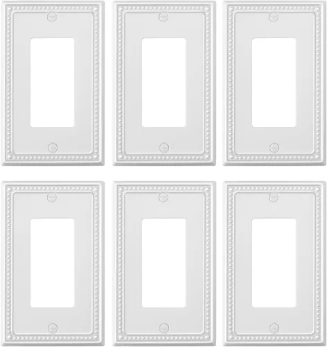 Vista 148 de Paquete de 2 cubiertas de placa de interruptor de luz de doble palanca, cubiertas decorativas de placa de doble interruptor Pearls, placa de pared