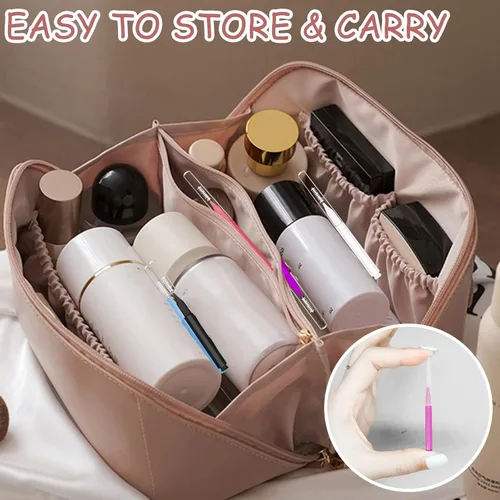 Vista 5 de 50 piezas de cepillo micro para cejas, cepillo multifuncional de peine de pestañas con tapa, cepillo portátil de laminación de cejas cepillo