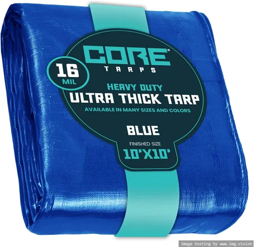 Vista 175 de Core Tarps - Lona resistente de 16 mm. / .62 pulgadas, impermeable, resistente a los rayos ultravioleta, a prueba de rasgaduras y roturas, lona