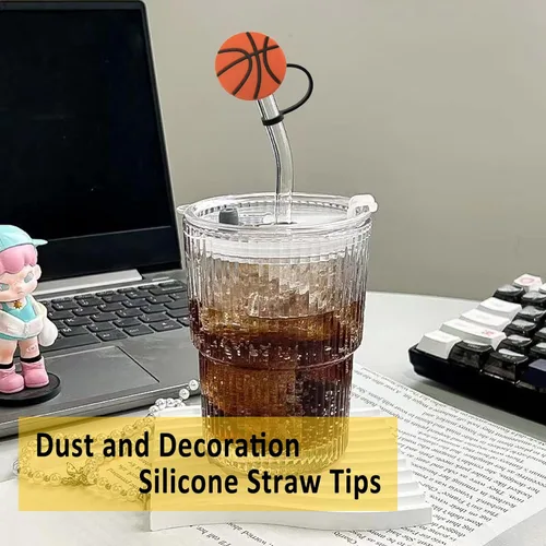 Vista 4 de 6 fundas de silicona para pajilla, cubiertas para popote para vasos, tapones de paja a prueba de polvo para puntas de popote para accesorios