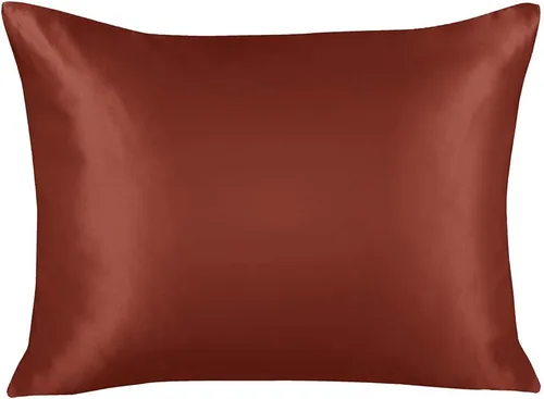 Vista 48 de ShopBedding - Lujosa funda de almohada de satén para el cabello, 2 unidades, satinada, estándar, con cremallera, estampado de cebra marrón, Blissford