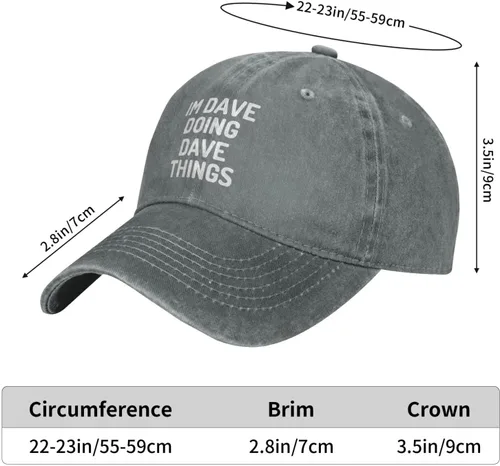 Vista 6 de I'm Dave Doing Dave Things - Gorra de béisbol para hombre, color gris