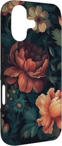 Vista 3 de Vintage Dark Flower Pattern Moody Floral Case for iPhone 17