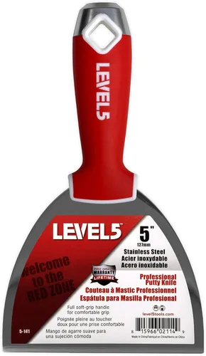 Vista 6 de Cuchillo para juntas de paneles de yeso de acero inoxidable de agarre suave de 1 pulgada - LEVEL5 Grado profesional Herramienta de mano