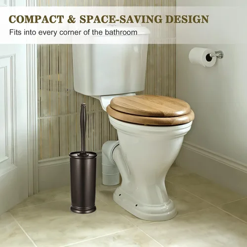 Vista 6 de Juego de Portaescobillas para Inodoro: Cepillo Limpiador de Inodoro de Limpieza Profunda para Bordes con Soporte para Baño Rv - Accesorios