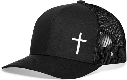 HAKA Cross Hat - Christian Trucker Hat Jesus, Mesh Outdoor Hat for Men & Women, Adjustable Baseball Cap, Snapback Hat