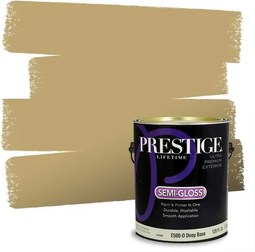Vista 234 de PRESTIGE Pinturas de pintura exterior e imprimación en uno, 1 galón, plano, combinación comparable de Benjamin Moore* Manzanilla*