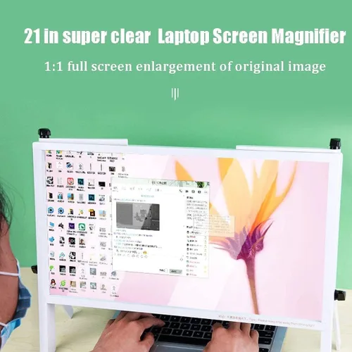 Vista 3 de YXCKG Amplificador de lupa de pantalla 2021, versión más reciente, lupa de pantalla 3D de 21 pulgadas para laptop, lupa para leer, lupa 3X/hoja