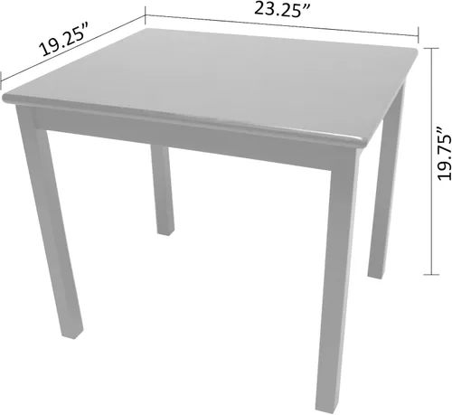 Vista 4 de eHemco Juego de mesa y silla de madera maciza para niños (2 sillas incluidas), café, juego de 3 piezas