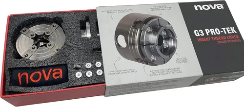 Vista 5 de Nova 48290 Premier Pro-Tek G3 Kit de mandril de torno de madera con juego de mandíbula Pro-Tek de 2 pulgadas, tornillo para gusano de madera