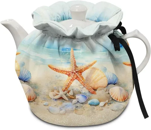 Vista 30 de Tetera acogedora funda térmica aislada para hervidor de agua, calentador de desayuno, lavable a máquina, para tetera, decoración de cocina del Verde