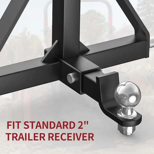 Vista 6 de YITAMOTOR Enganche de remolque receptor de 3 puntos de 2 pulgadas Categoría 1 Adaptador de barra de tracción de tractor resistente compatible