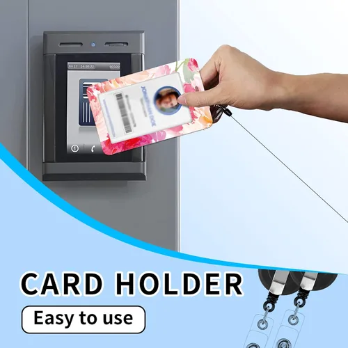 Vista 6 de Cordón para insignia y soporte para credencial de identificación, carretes retráctiles con clip para cinturón de carrete de mosquetón, cordón