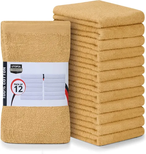 Utopia Towels Trapeadores de barra de cocina, paquete de 12, 16 x 19 pulgadas, 100% algodón súper absorbentes, toallas de limpieza multiusos para el
