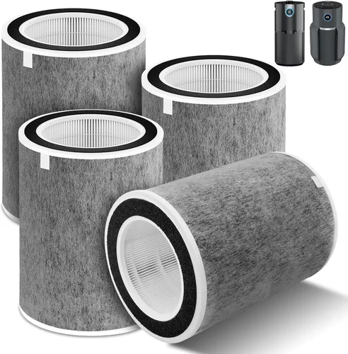 4Pack HP202 HP302 Replacement Filter Compatible with Shark HP201 HP202 HP302 HP301 HC502 AP1000 Air Purifier MAX, True Filter Cleans Up to 99.98%