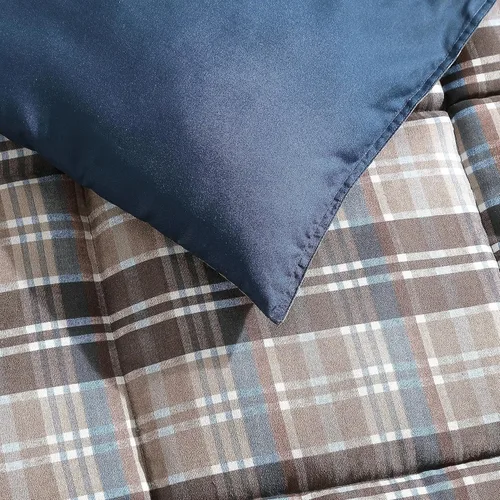 Vista 3 de Eddie Bauer - Juego de edredón individual, ropa de cama reversible de microgamuza con fundas a juego, decoración informal para el hogar