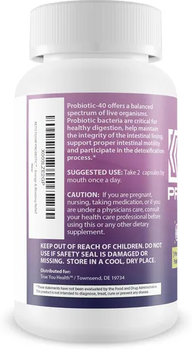 Vista 3 de Keto Flow Probiótico - Probióticos y prebióticos de primera calidad - Fórmula probiótica amigable con Keto - 40 mil millones de UFC - Promueve un