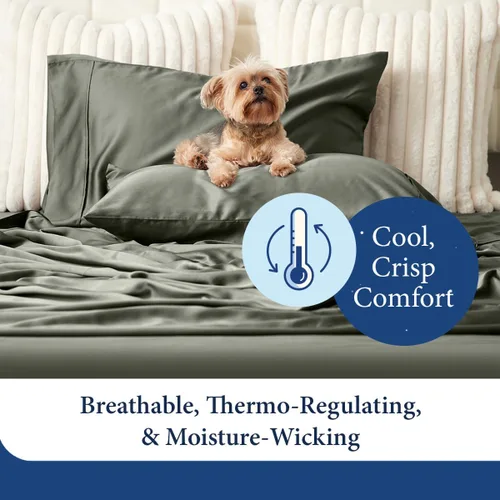 Vista 3 de Cosy House Collection Juego de fundas de almohada de 100 % rayón derivado de bambú, refrescantes, transpirables y sedosas, suaves, de 2 piezas