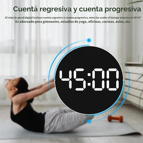 Vista 6 de JoFomp Reloj de pared digital grande de 10 pulgadas con control remoto, pantalla LED, reloj despertador digital enchufable, brillo automático, DST