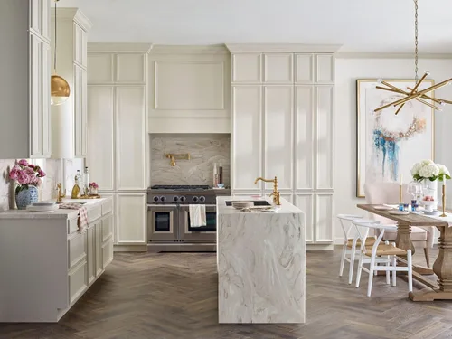 Vista 5 de Moen Grifo de cocina de doble junta montada en pared con brazo oscilante plegable de oro cepillado, S664BG