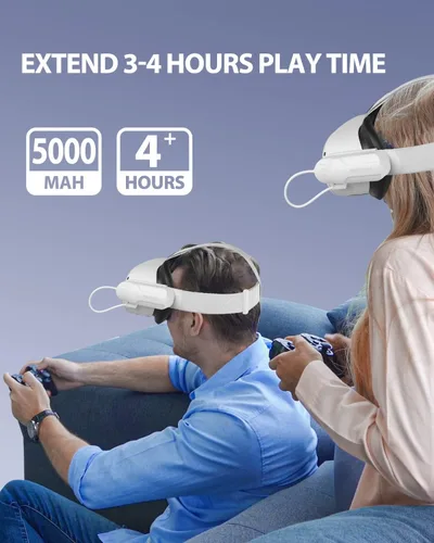 Vista 2 de Hanpusen Battery Pack for Oculus Quest 2, 5000mAh Portable Charger for Meta Oculus Quest 2 Accessories, Compatible with Quest 2 Oculus Original