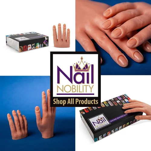 Vista 6 de Mano profesional de práctica de silicona para uñas acrílicas, mano completa para practicar arte de uñas, acrílico, técnicas de gel por artistas