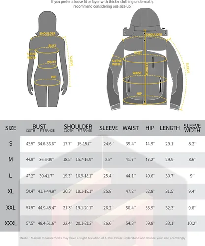Vista 6 de Chaqueta térmica de grafeno para mujer con batería 16000mAh 7.4V impermeable y resistente al viento