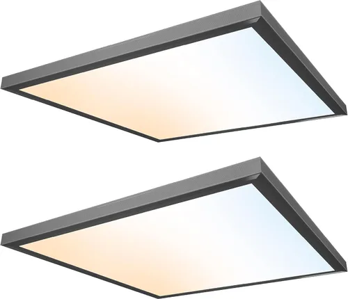 Vista 10 de Ultralux Panel de luz LED de 2x2 pies - Iluminación de borde, montaje en superficie para techo de hogar y oficina TRIAC regulable, sin parpadeo