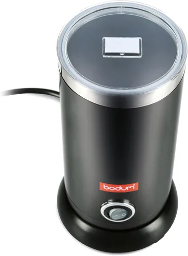 Vista 5 de Bodum Espumador de leche eléctrico negro de 10 onzas, interior antiadherente, cuerpo de acero inoxidable, apagado automático, paquete de 2