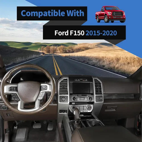 Vista 3 de Voodonala para Ford F-150 2015-2020 Cubierta de Panel de Consola Central Compatible con Ford F150 2015-2020 (ABS, Madera Negra, 4 Piezas/Set)