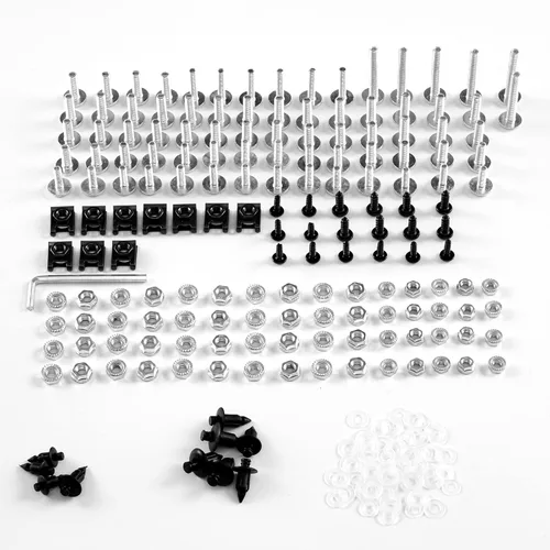 Vista 8 de Kit de pernos de carenado de motocicleta, tornillos de tuercas para tornillos compatibles con Honda, Yamaha, Kawasaki, Suzuki, color dorado