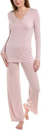 Natori Conjunto de pijama de plumas esenciales para mujer, longitud 27 pulgadas, entrepierna 30 12 pulgadas