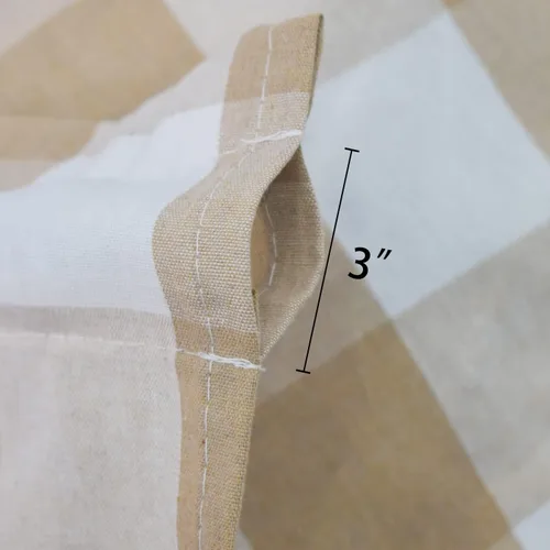 Vista 5 de UPOPO Cortinas de ventana Buffalo Check 122 cm de largo, cortinas de algodón para sala de estar, paneles de cortina a cuadros para dormitorio