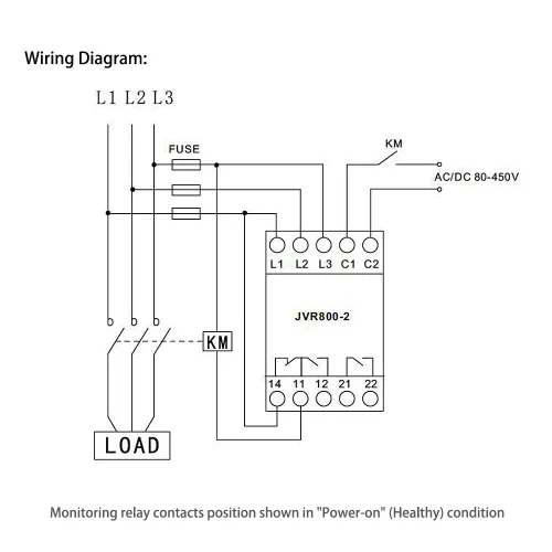 Vista 5 de ATO Relé de monitoreo multifuncional, voltaje de línea, 3 fases, voltaje de fase de CA 208-480V, tiempo de retardo ajustable de 0.1-30s, relé