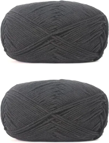 Vista 16 de Hilo de punto y ganchillo mezclado de acrílico y algodón, hilo mediano suave, transpirable y agradable a la piel para prendas de bebé, bufandas