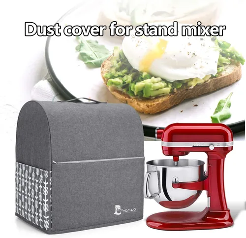 Vista 7 de Yarwo Funda para batidora de pie compatible con batidora KitchenAid de 6-8 cuartos, cubierta protectora contra el polvo con asa superior y bolsillos