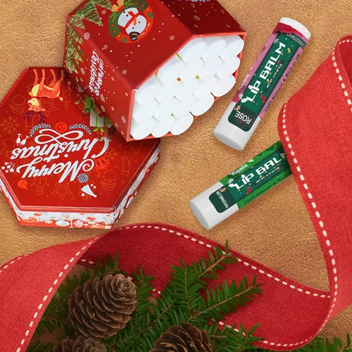 Vista 3 de Yopela Paquete de 19 Bálsamos Labiales Naturales de Navidad a Granel con Vitamina E y Aceite de Coco Conjunto de Cuidado Labial - Hidratante