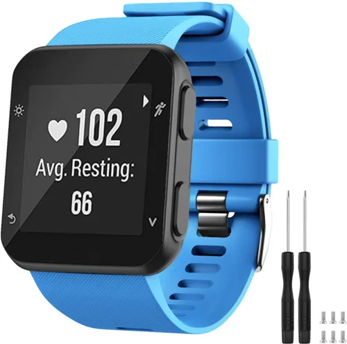 Vista 8 de GVFM banda compatible con Garmin Forerunner 35, silicona suave correa de repuesto para reloj inteligente Garmin Forerunner 35, se ajusta a muñeca