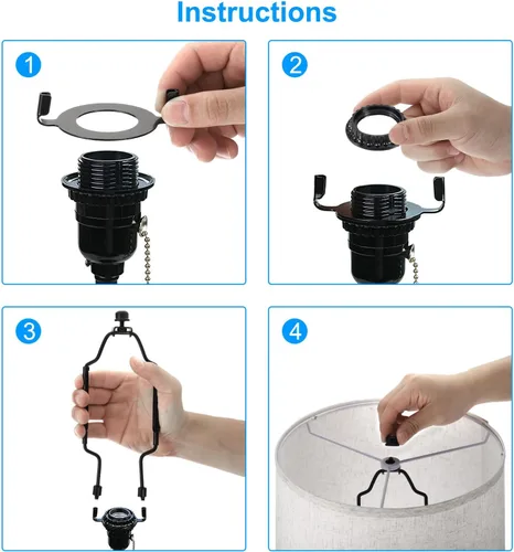 Vista 6 de PATIKIL Kit de arpa de lámpara de 8, 9, 10, 11 pulgadas con remate, soporte de pantalla ajustable con base de luz IP E26 de 3/8 para iluminación