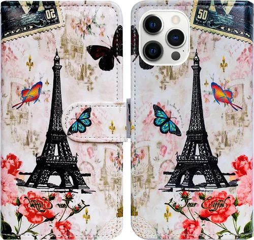 Vista 21 de Bcov Funda para iPhone 13 Pro Max, diseño de pájaro negro y verde con tapa para teléfono, con ranura para tarjetas, soporte para iPhone 13 Pro Max