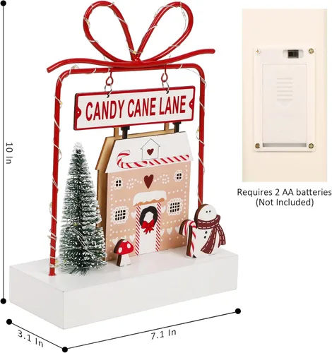 Vista 2 de Decoración de Mesa de Navidad, Decoraciones Iluminadas de Madera, Decoraciones de Mesa de Navidad Operadas a Batería para Interiores