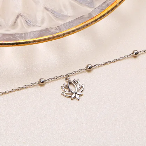 Vista 4 de Daochong - Tobillera de plata esterlina S925 ajustable, para mujer