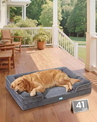 Vista 16 de OhGeni Cama ortopédica para perros y gatos, sofá para mascotas de tamaño pequeño con espuma viscoelástica, lavable a máquina, funda extraíble