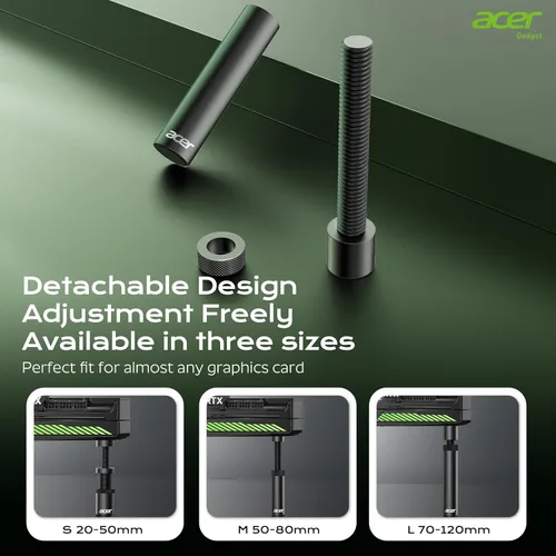 Vista 5 de acer Soporte de GPU, soporte de hundimiento de GPU, soporte de tarjeta gráfica GPU con imán y base antideslizante, soporte para tarjeta de video