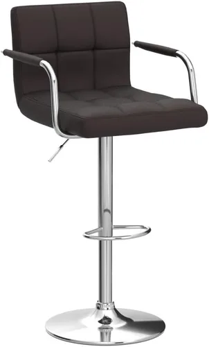 Vista 109 de Yaheetech - 4 taburetes de bar ajustables para mostrador de cocina, taburetes de bar/mostrador, silla de comedor giratoria hidráulica de piel Marrón