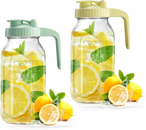 Vista 7 de Jarra de vidrio de 32 onzas con tapa y boquilla de vertido en forma de V, jarra de leche materna de 1 cuarto de galón, doble a prueba de fugas