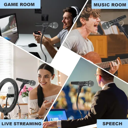 Vista 6 de Soporte de brazo para micrófono, soporte de micrófono de escritorio flexible de 13 pulgadas, micrófono grueso, escritorio resistente con abrazadera