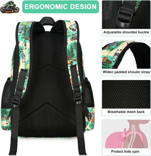 Vista 7 de BTOOP Mochila escolar para niñas y niños, con bolsa de almuerzo aislada y bolsa para lápices