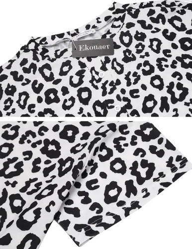 Vista 6 de Ekouaer - Conjunto de 2 piezas de pijama para mujer para descansar o dormir con teñido anudado