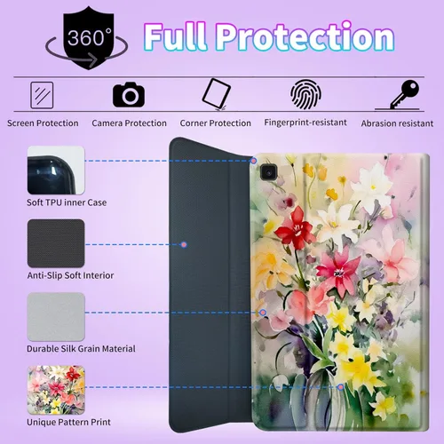 Vista 5 de Funda para Samsung Galaxy Tab S6 Lite 2022/2020 con teclado inalámbrico desmontable y soporte ajustable para proteger la funda de la tableta